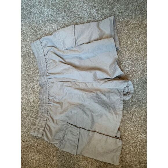 Zara Light Gray Cargo Shorts‎ Elastic Waist Casual Summer Wear M - Picture 4 of 6